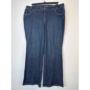 Nine West Y2K Trouser Jeans Wide Leg Flap Pocket Stretch Denim Size 20